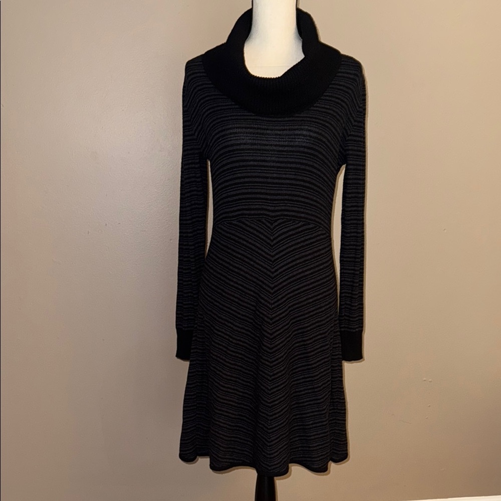Elegant Black Cowl Neck Dress